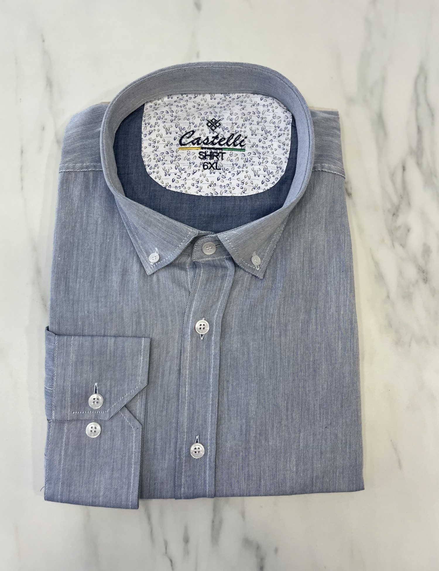 CASTELLI Ανδρικό γκρι πουκάμισο με γιακά CA2523G